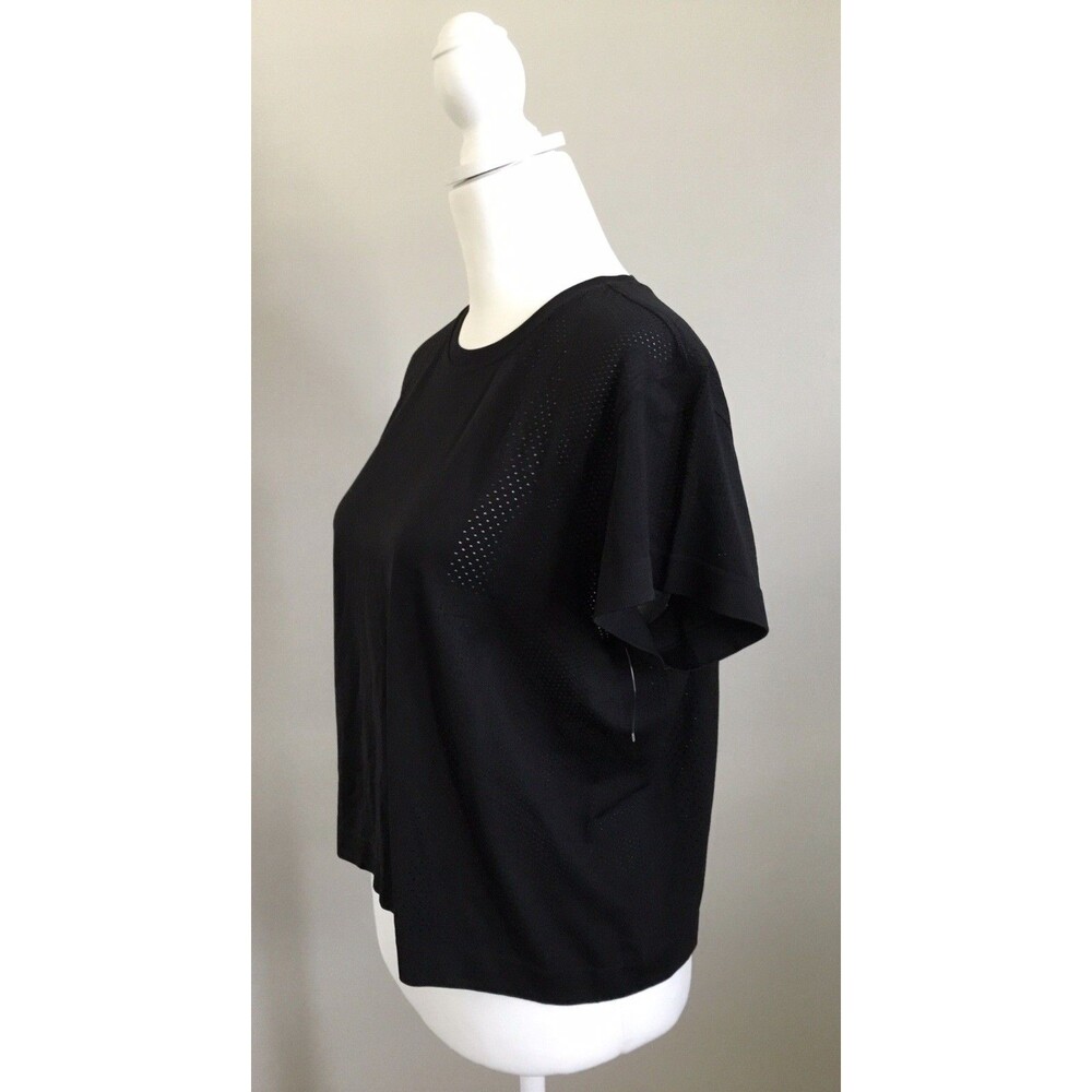 Women's Old Navy Black M Fluid Seamless Fitted T Shirt Sz Medium Breathable - Picture 3 of 12
